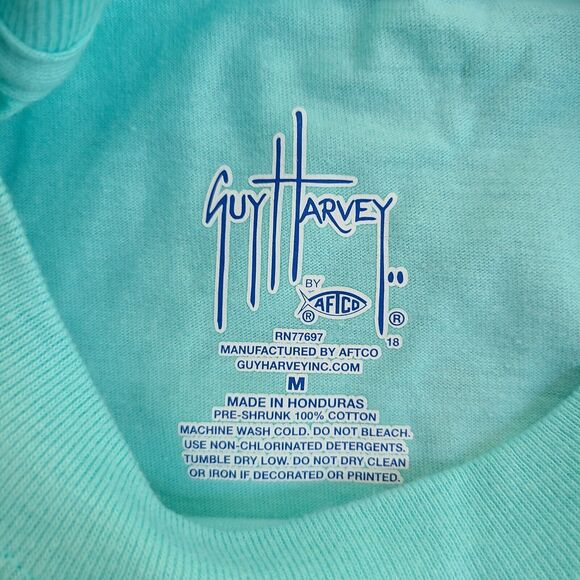 GUY HARVEY T-Shirt Men's Size M Blue Mint Pocket AFTCO Marlin Fishing NEW Tags - Picture 6 of 10